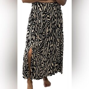Fat Face black/cream midi skirt